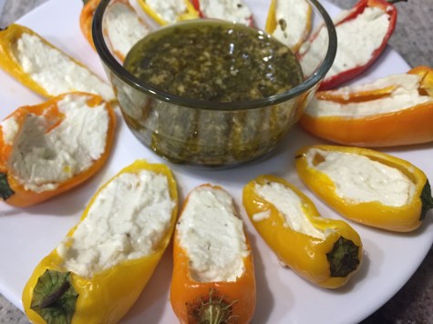 goat cheese stuffed mini peppers
